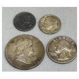 Mercury Dime, & Pre 64 Dime, Quarter & Half
