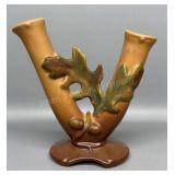 Weller Oak Leaf Double Vase 7in Tall