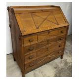 Unusual Mission Oak Slant Front Desk