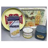 Advertiser Tin Items, Root Beer Tray, Gin Tray