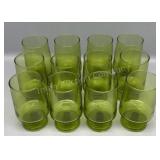 12 Green Drinking Glasses