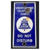Bell System Telephone Porcelain Sign 3 1/2in x7