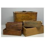 6 Wooden Boxes
