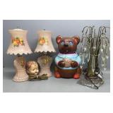 4 Sets of Lamps Chipped Bear Cookie Jar