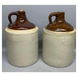 Pair of 1 Gallon Crock Jugs