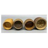 4 Miniature Butter Molds Stars Pineapple & Heart