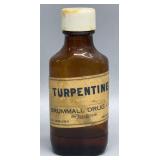 Glass Turpentine Bottle Brummall Drug Co