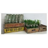 4 Damaged Pepsi Crates With Bottles
