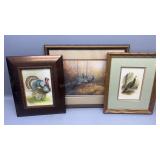 Framed turkey paintings