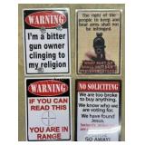 4 New Gun Owner Tin Signs