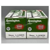 2x Remington 9mm Luger 100 Rds/Box