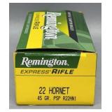 Remington 22 Hornet 50 Rds/Box 45 Gr PSP