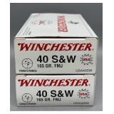 2x Winchester 40 S&W 50 Rds/Box 165Gr FMJ