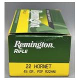 Remington 22 Hornet 50 Rds/Box 45 Gr PSP