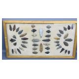 14x26in Display Case Full of Indian Artifacts