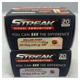 2x streak visual 44 mag 20rds/box
