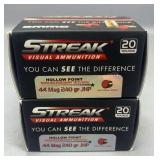 2x streak visual 44 mag 20rds/box