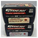 2x streak visual 44 mag 20rds/box