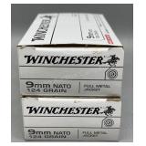 2x Winchester 9mm NATO 50 Rds/Box 124Gr FMJ