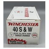 Winchester 40 S&W 100 Rds/Box 165Gr FMJ