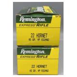 2x Remington 22 Hornet 50 Rds/Box 45 Gr HP