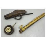 Antique rifle trigger, pistol barrel & quick
