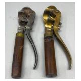 Two antique shell caping tools