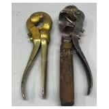 Two antique shell caping tools