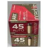 2x ARX inceptor 45 auto 20rds/box