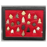 Small Indian Artifact Points In 6x8in Case