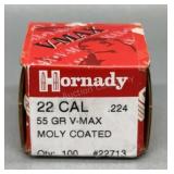 Hornady 22 Cal 55 Gr V-Max 100 Ct Bullets