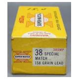 Western SuperX 38 Special Match 50 Rds/Box 158 Gr
