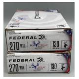 2x Federal 270 Win 20 Rds/Box 130Gr SP