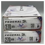 2x Federal 270 Win 20 Rds/Box 130Gr SP