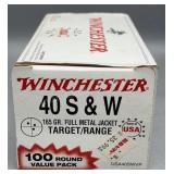 Winchester 40 S&W 100 Rds/Box 165Gr FMJ