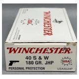 Winchester 40 S&W 50 Rds/Box 180Gr JHP