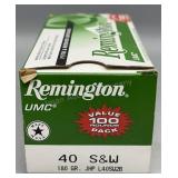 Remington 40 S&W 100 Rds/Box 180 Gr JHP