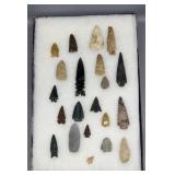 Large Riker Case Full of Indian Artifacts 5in