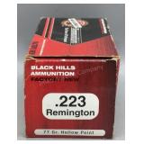 Black Hills 223 Rem 50 Rds/Box 77Gr HP