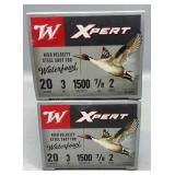 2x Winchester 20ga 3in steel shot 25shells/box