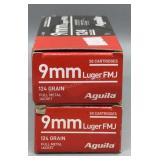 2x Aguila 9mm Luger 50 Rds/Box 124Gr FMJ
