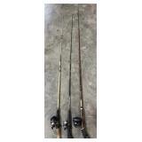 3 Fishing Poles- Johnson, Ultra Lite, 202
