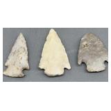 3 Indian Artifacts - Howard Cty Find - 2 1/4in
