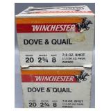 2x Winchester 20ga dove & quail 25rds/box 2,3/4in