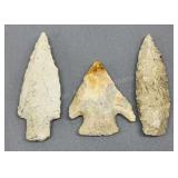 3 Indian Artifacts  3 3/4in - Howard County Finds