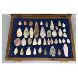 39 Assorted Indian Artifacts In Knife Case