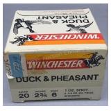 Winchester 20ga duck and pheasant 25rds 2,3/4in