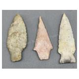 3 Indian Artifacts - Howard Cty Find - 3 1/2in