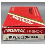 Federal 30-06 Springfield 20 Rds/Box 150Gr SP