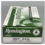 Remington 357 Sig 50 Rds/Box 125Gr JHP